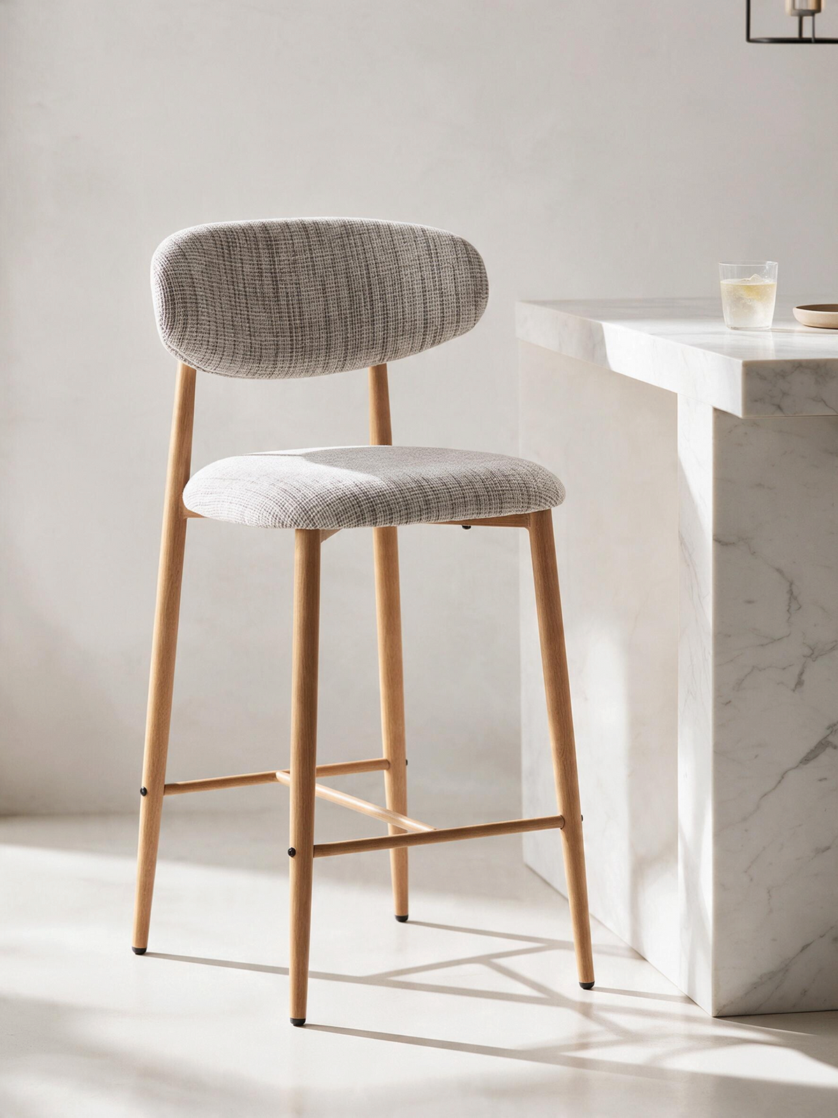 
Designer Bar Stool "Japandi", various heights - Okura / Seat height 67 cm