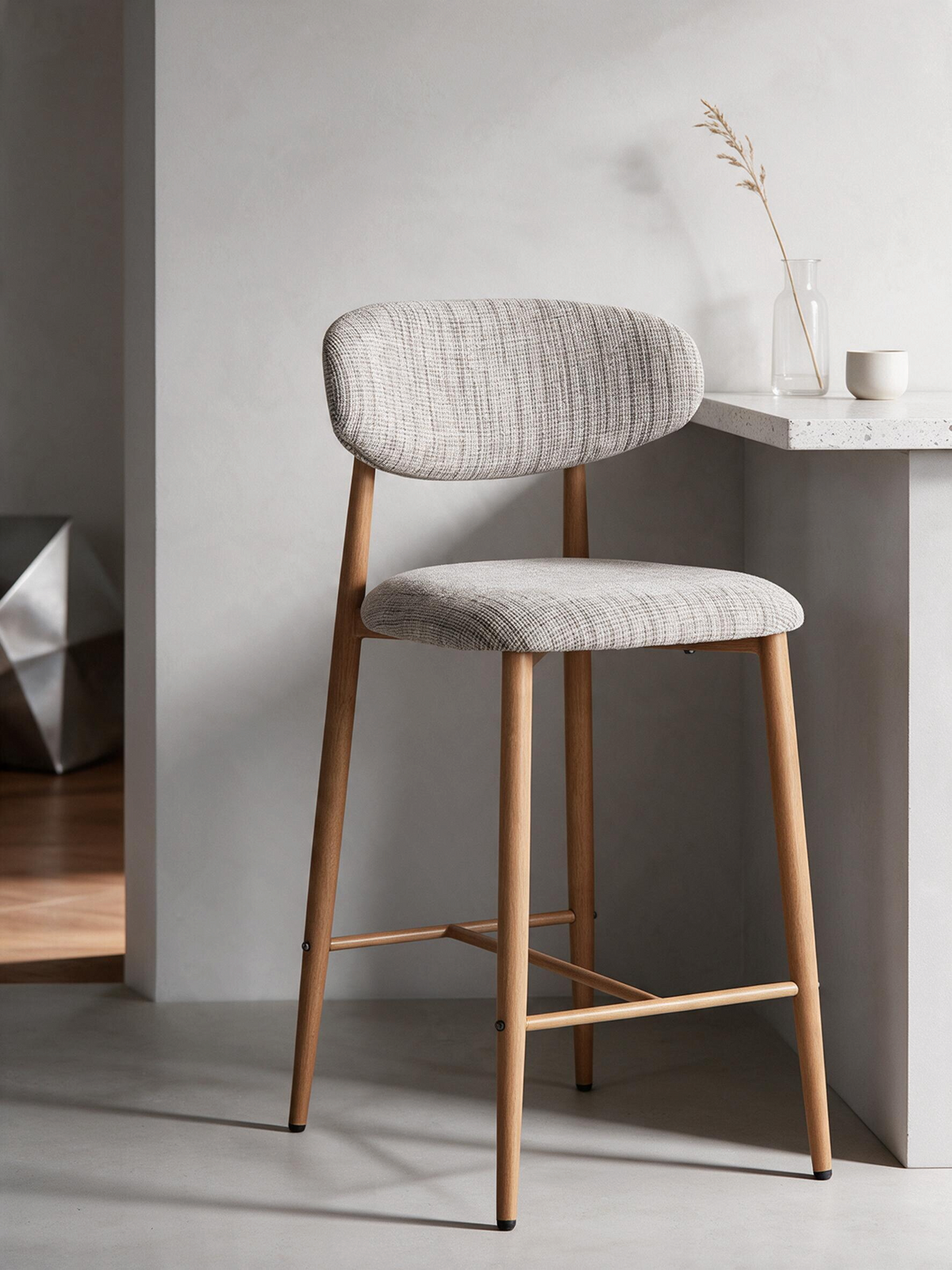 
Designer Bar Stool "Japandi", various heights - Okura / Seat height 67 cm