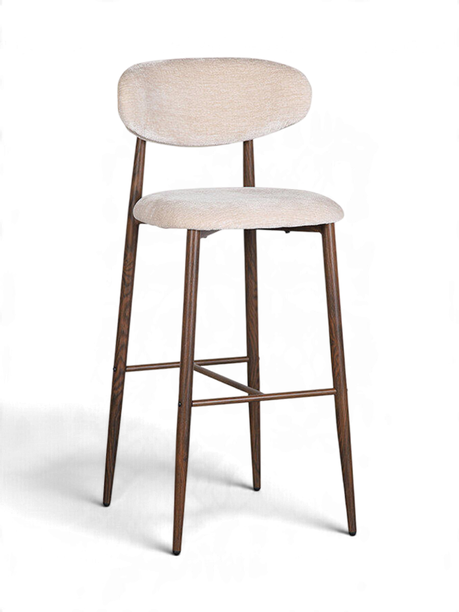 
Designer Bar Stool "Japandi", various heights - Tan / Seat height 80 cm