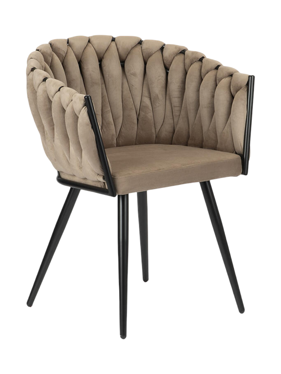 
Designer Armchair "Wave" - Velvet cover sand