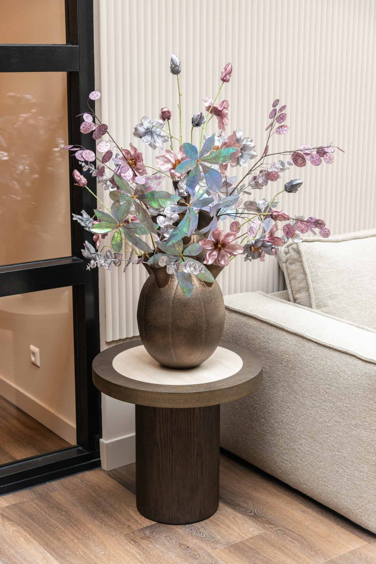 
Designer side table "Nando" with ceramic tabletop
