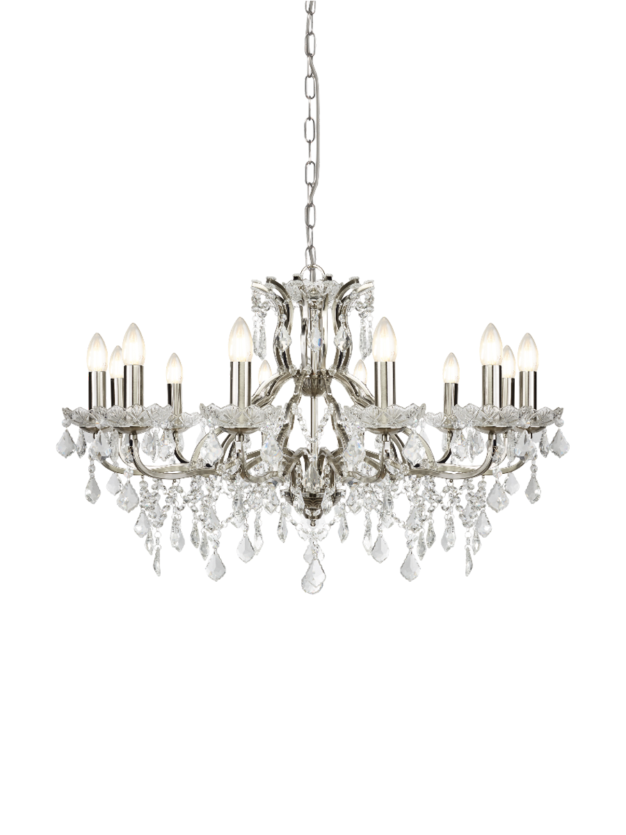 
Grosser, eleganter Kronleuchter „Paris“ 12-flammig - Silber