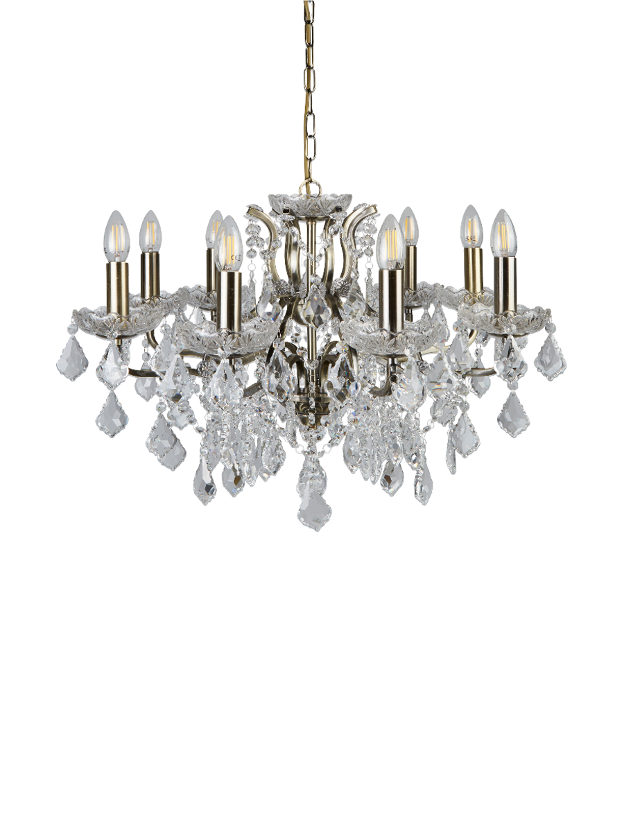 
Grosser, eleganter Kronleuchter „Paris“ 8-flammig - Brass