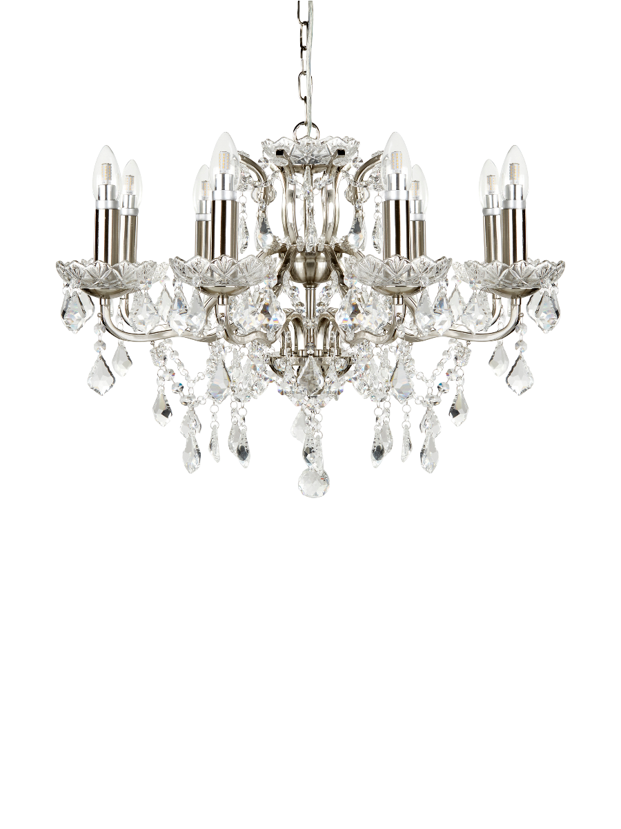 
Grosser, eleganter Kronleuchter „Paris“ 8-flammig - Silber