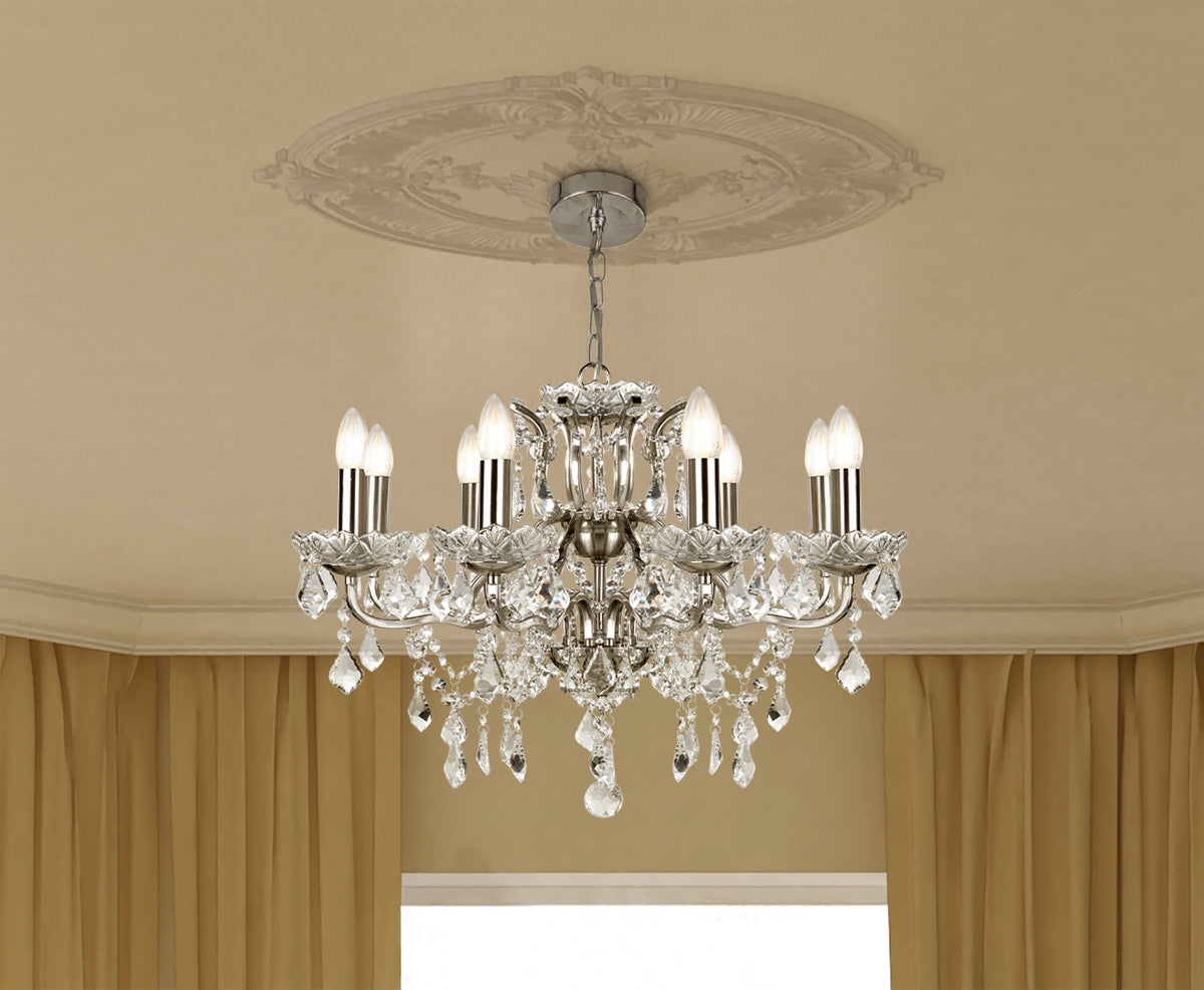 
Grosser, eleganter Kronleuchter „Paris“ 8-flammig - Silber