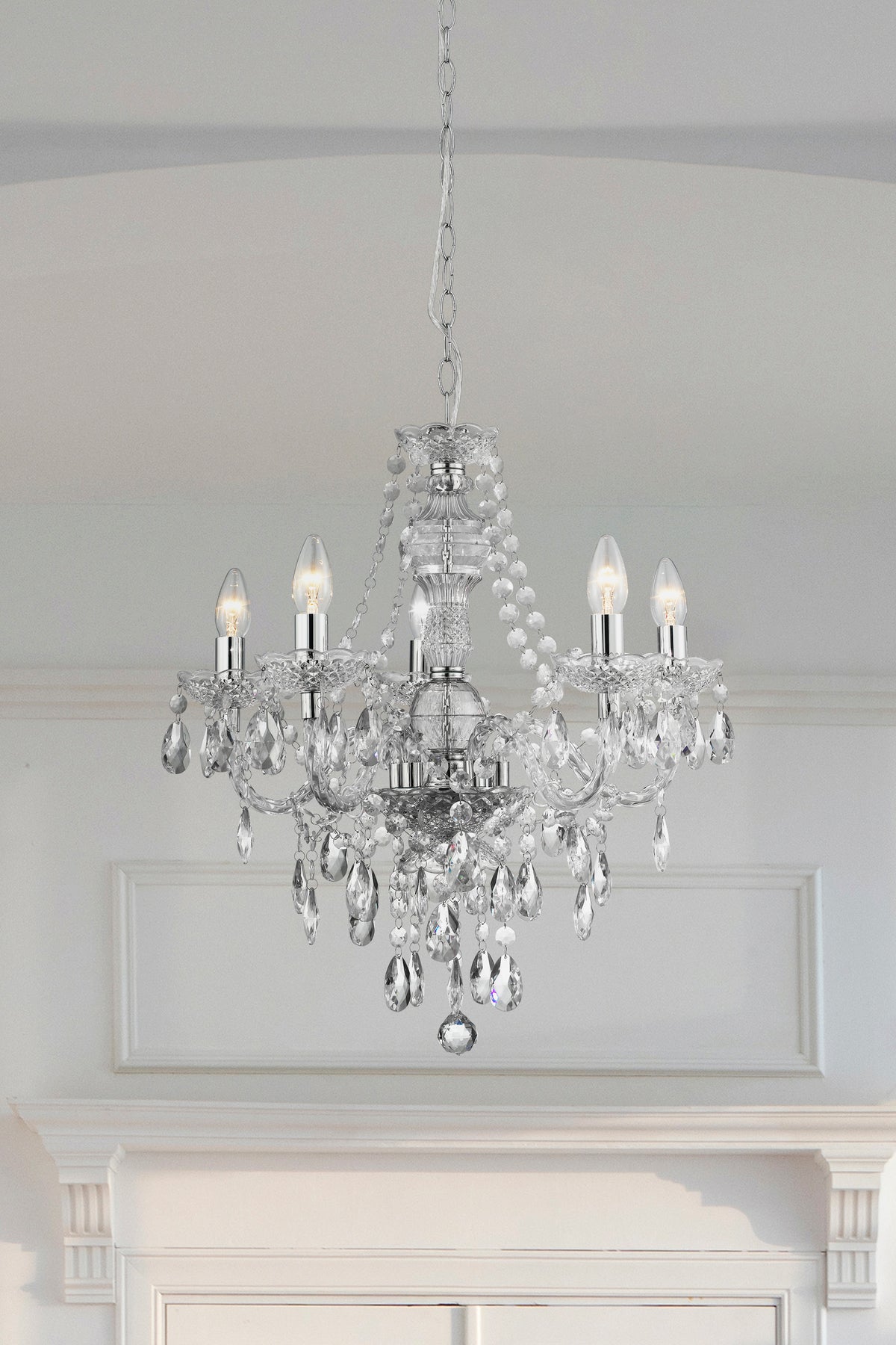 
Klassischer, dimmbarer Kronleuchter „Marie Therese" Ø 55/ H 57-130 cm - Transparent
