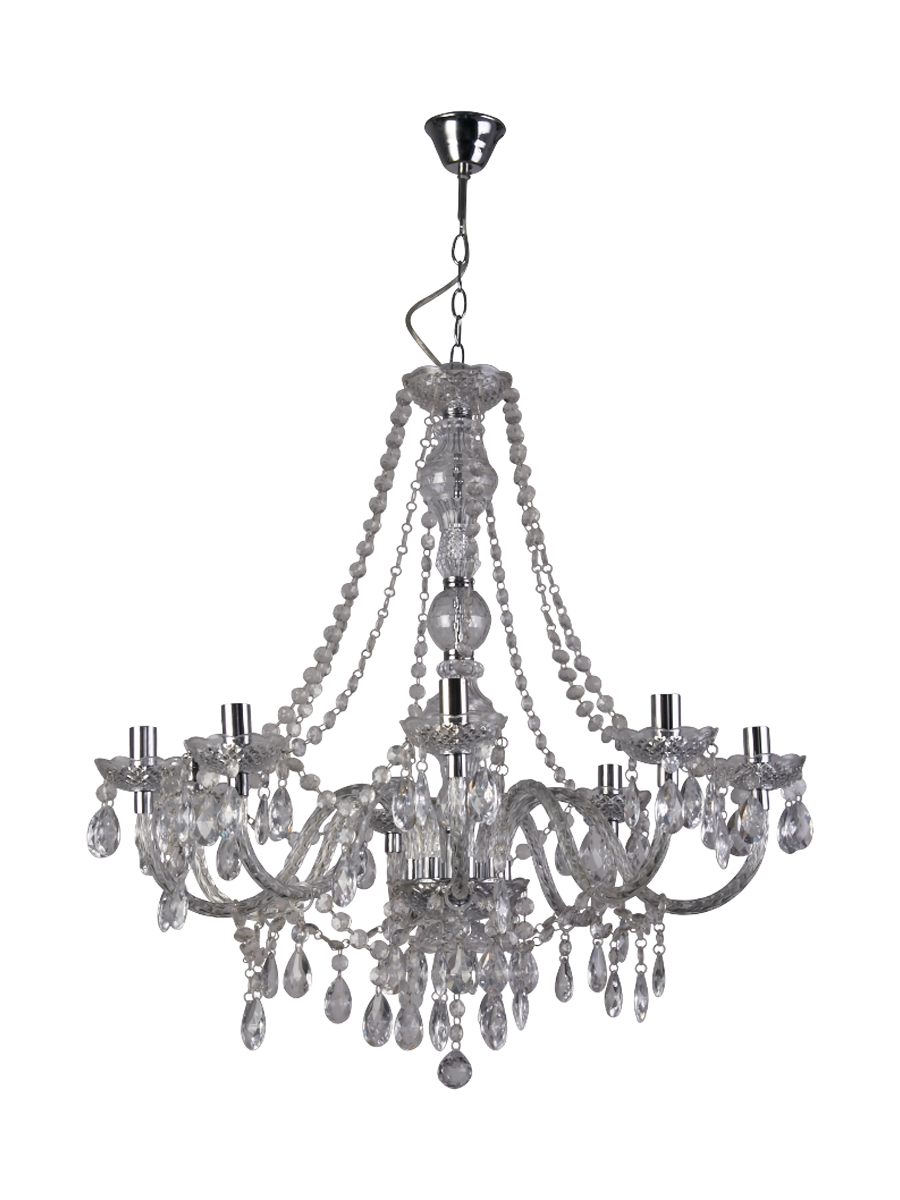 
Klassischer, dimmbarer Kronleuchter „Marie Therese“ Ø 74 cm - 8 flammig - klares Glas