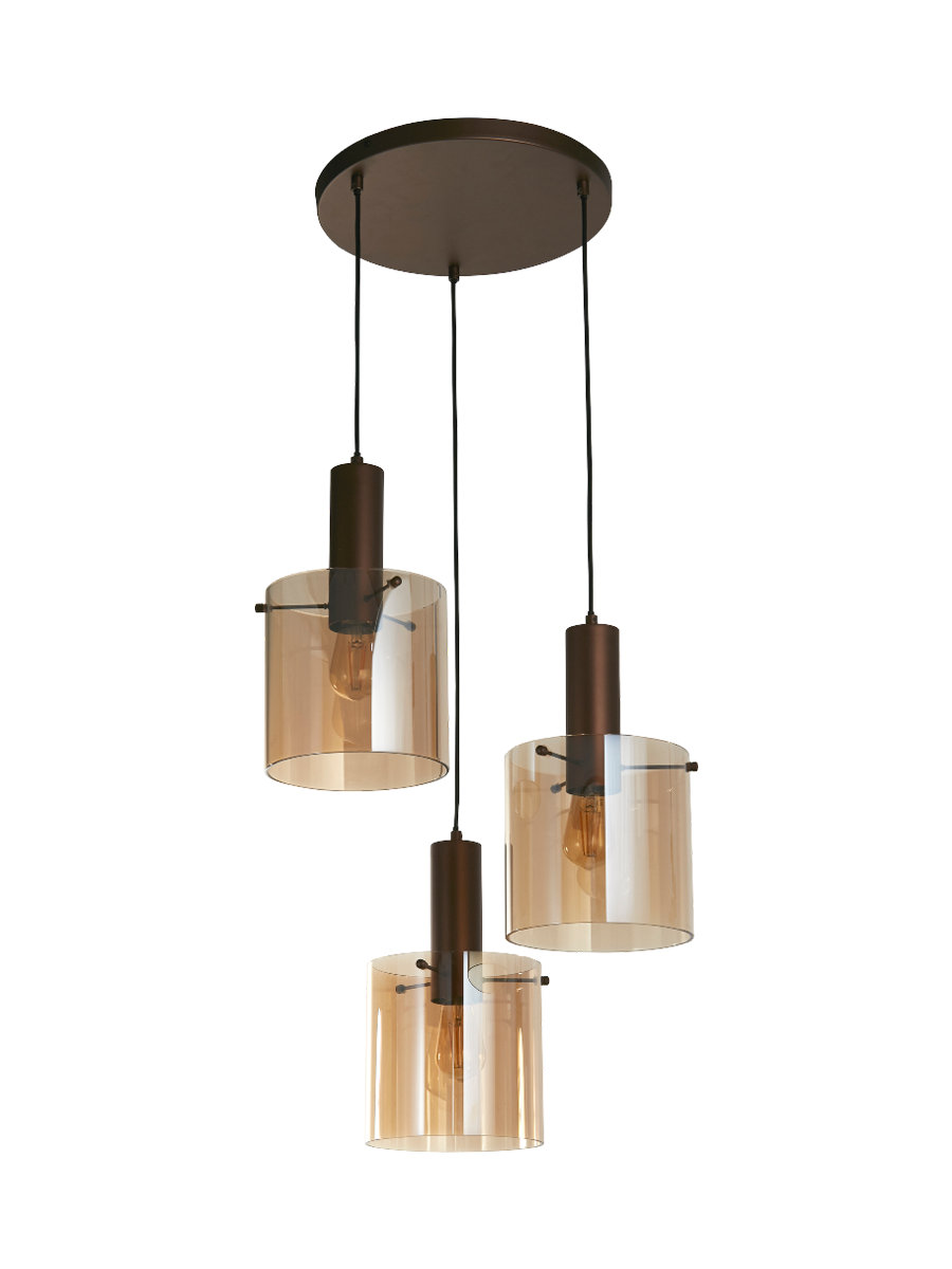 
Suspension multi-lumières « Sweden », 3 ampoules - Mocca, Amber