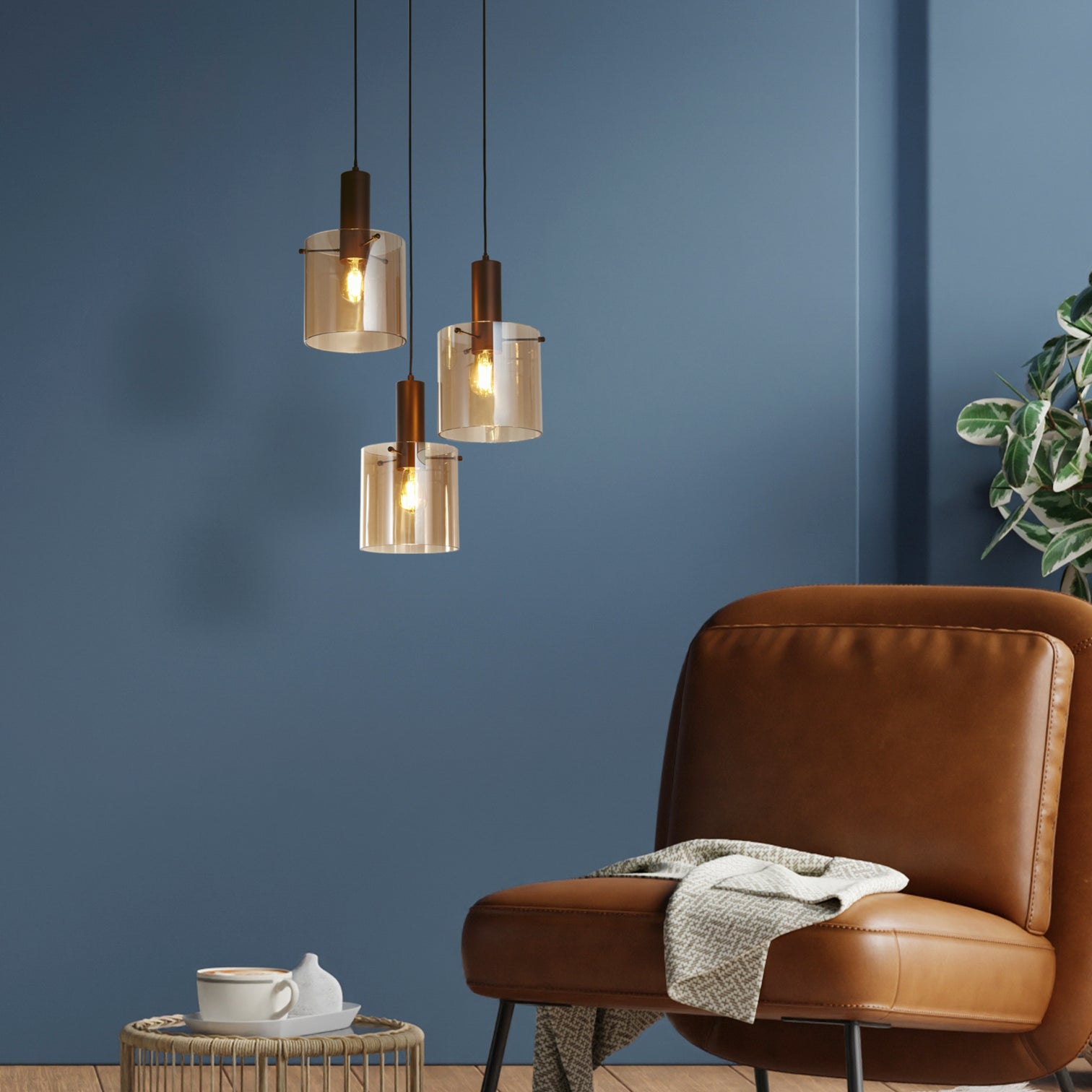 
Suspension multi-lumières « Sweden », 3 ampoules - Mocca, Amber