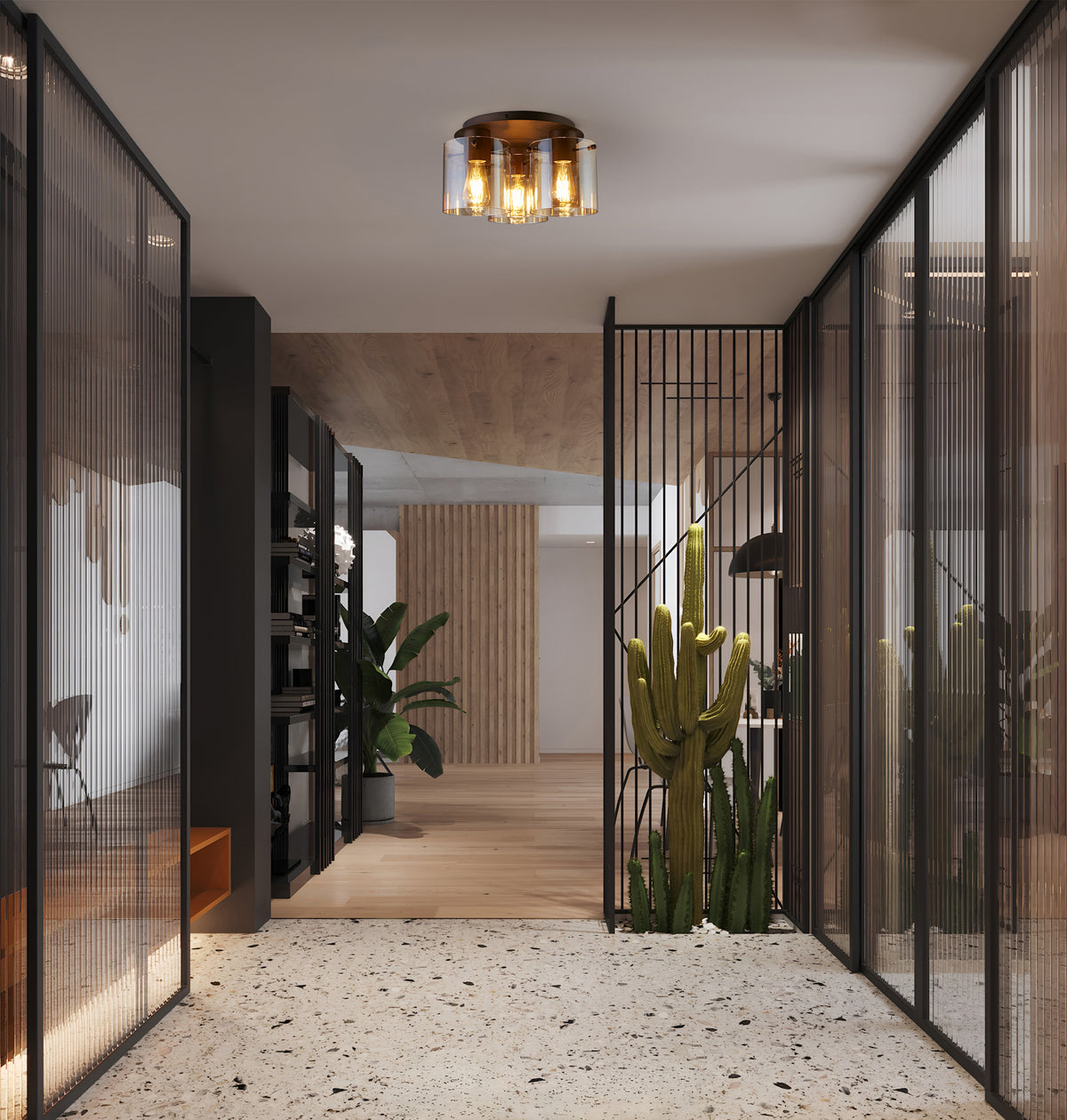
Plafoniera di design dimmerabile „Sweden“, a 3 luci - Mocca, Ambra