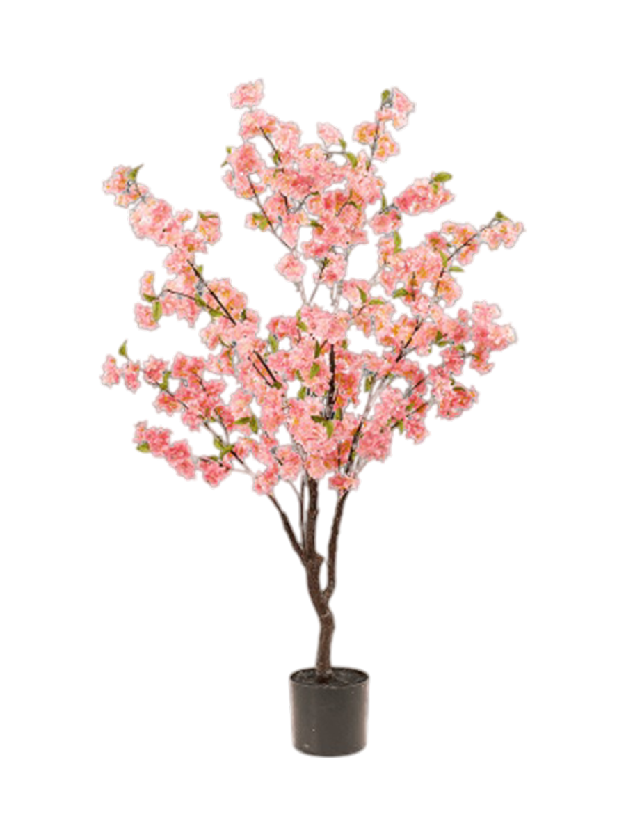 
Plante artificielle réaliste « Cerisier en fleurs rose », diverses tailles - Ø 75 x 135 cm