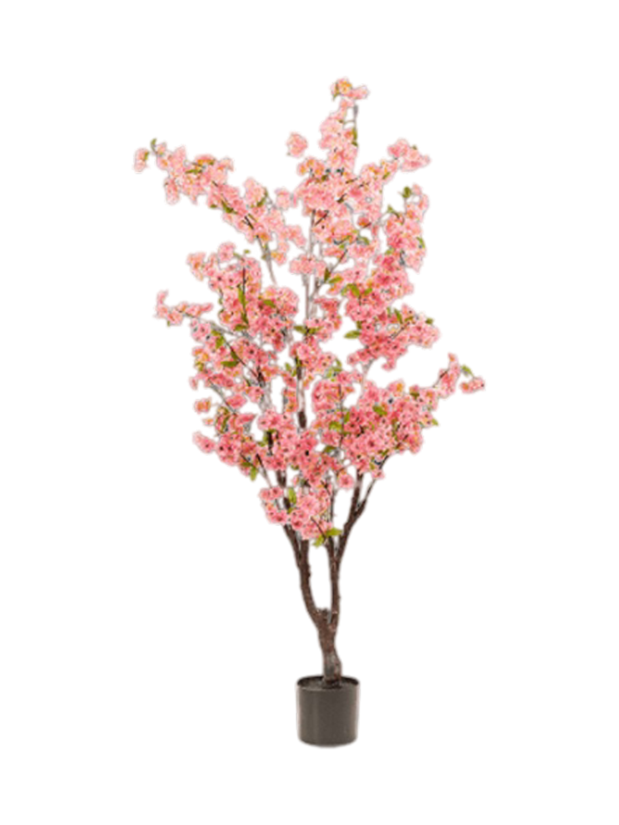 
Plante artificielle réaliste « Cerisier en fleurs rose », diverses tailles - Ø 80 x 175 cm