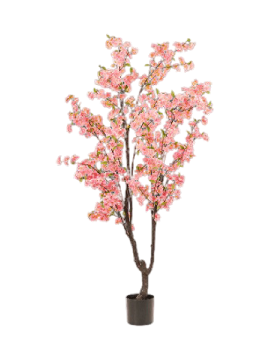 
Plante artificielle réaliste « Cerisier en fleurs rose », diverses tailles - Ø 95 x 210 cm