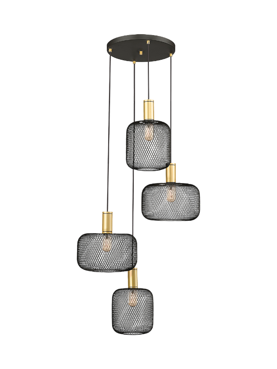
LED designer pendant lamp “Osiris,” 4-light - Black