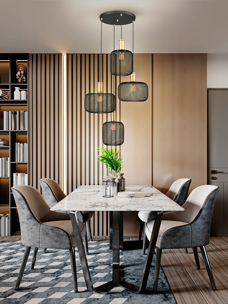 
LED designer pendant lamp “Osiris,” 4-light - Black