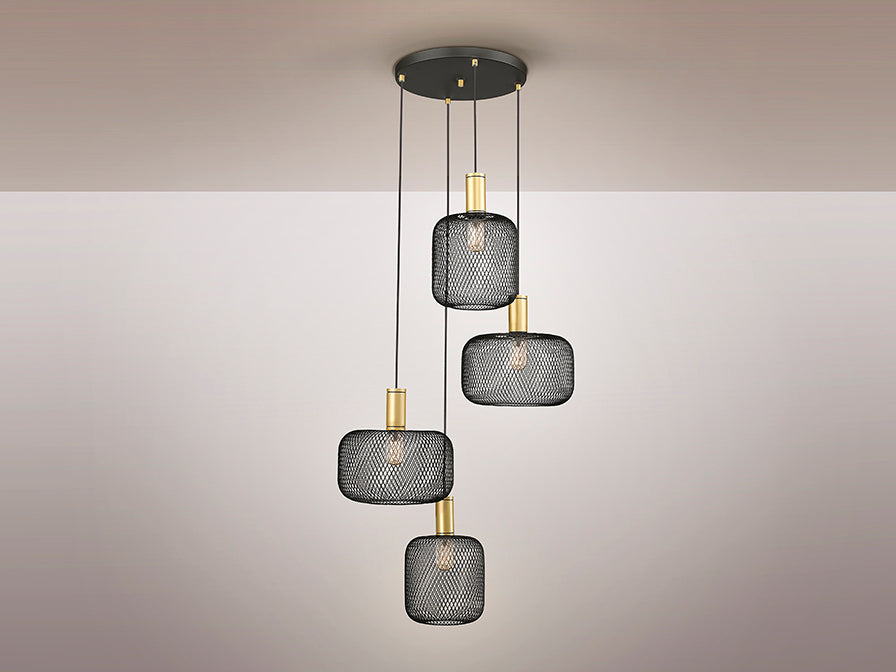 
Lampada a sospensione LED di design „Osiris“ a 4 luci - Nero