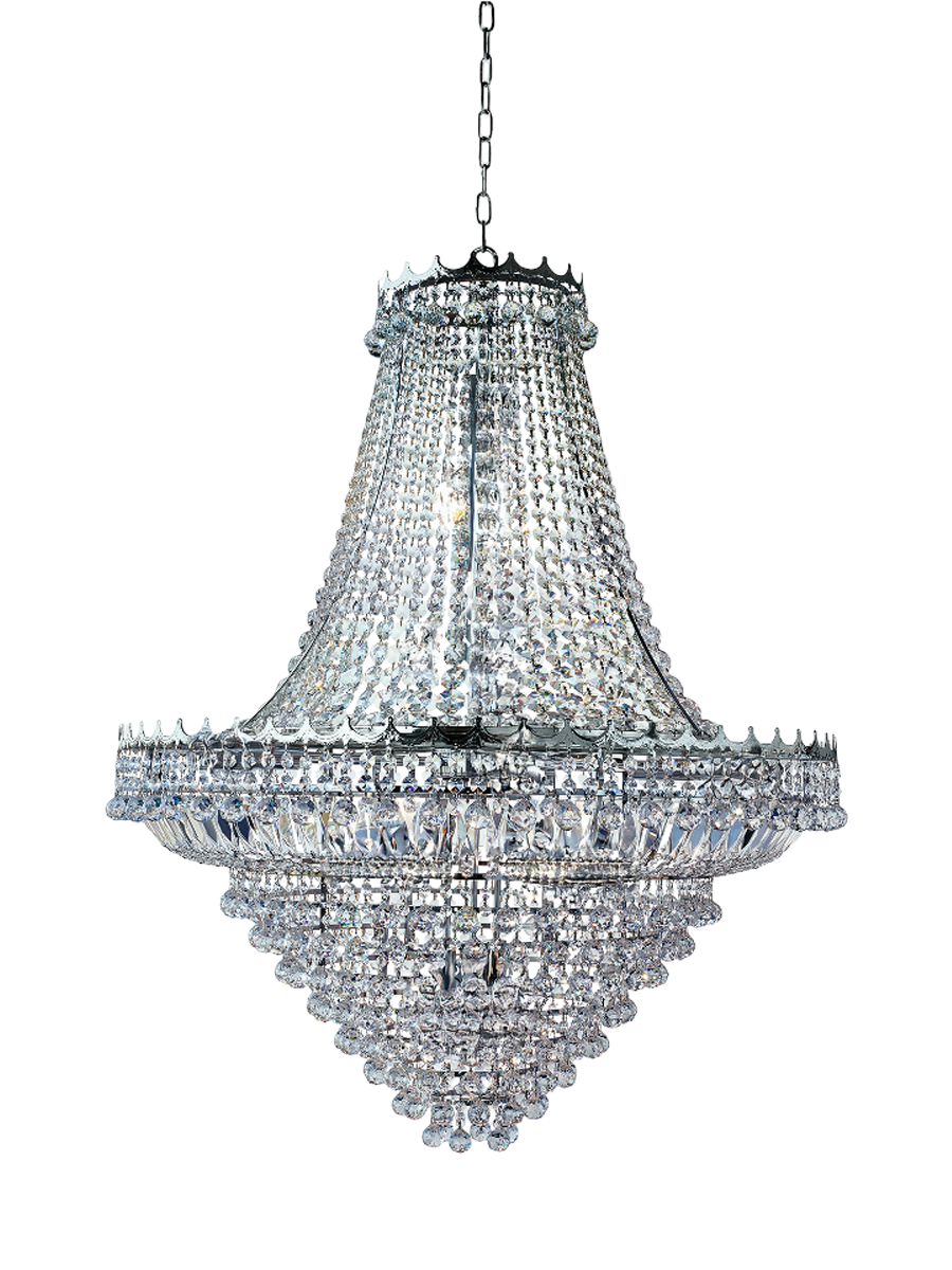 
XXL Chandelier "Versailles" Ø 102/ H 127 cm - 19-light - Silver