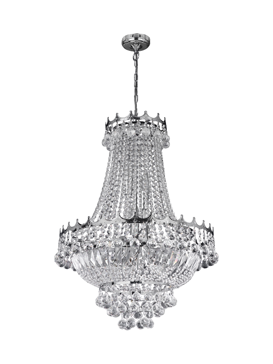 
Large chandelier "Versailles" Ø 55/ H 74 cm - 9-flame - Silver