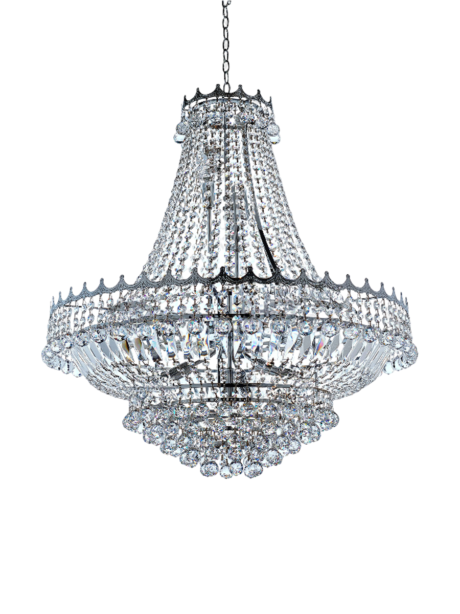 
XL Chandelier "Versailles" Ø 82/ H 90 cm - 13-light - Silver
