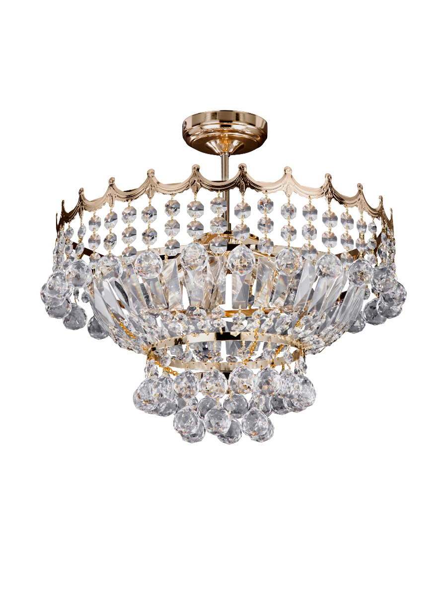 
Elegant Chandelier "Versailles" Ø 42/ H 44 cm - 5-light - Gold
