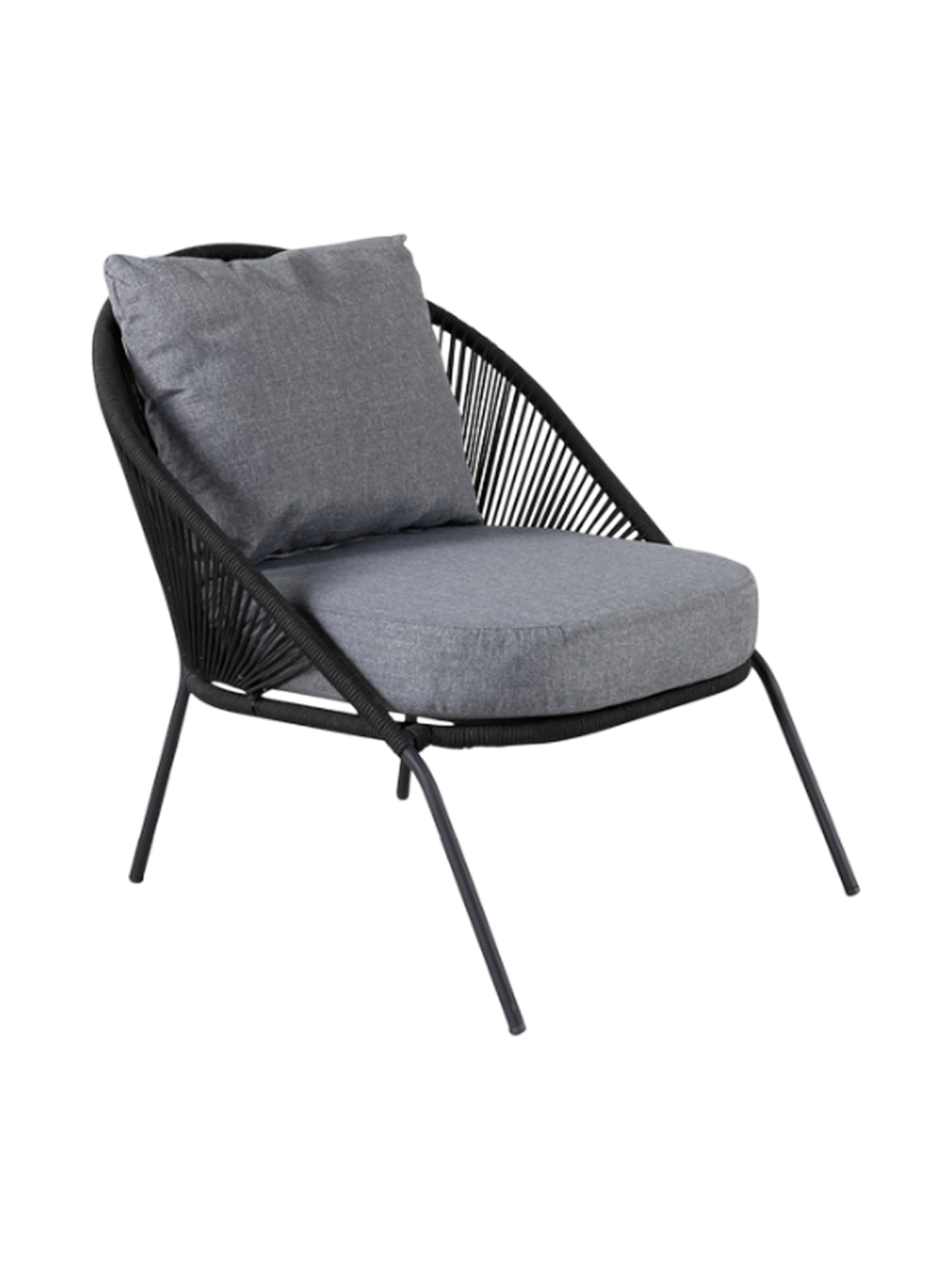 
Fauteuil de jardin « Lindos » - Noir / Gris