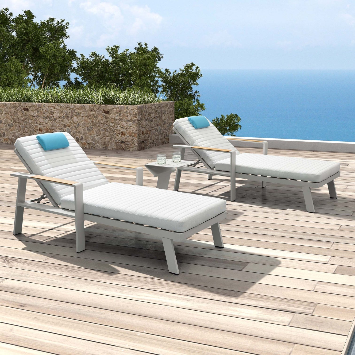 
3-piece premium garden lounger set "Nofi"