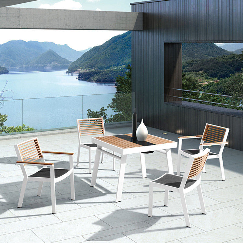 
Ensemble repas d'extérieur Premium « York » 4+1 - Blanc