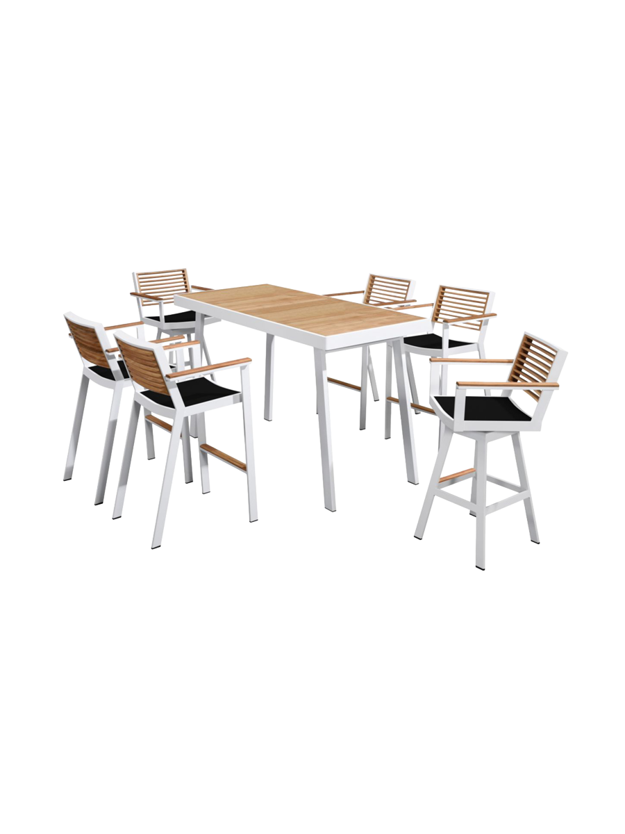 
Premium Outdoor Bar Set "York" 6+1 - White
