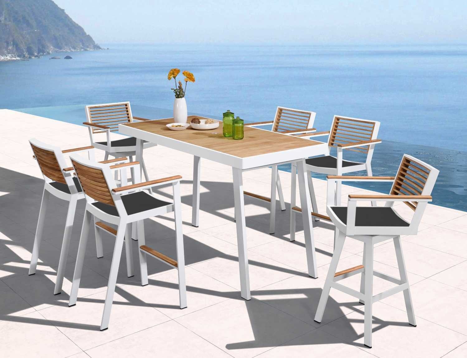
Premium Outdoor Bar Set "York" 6+1 - White