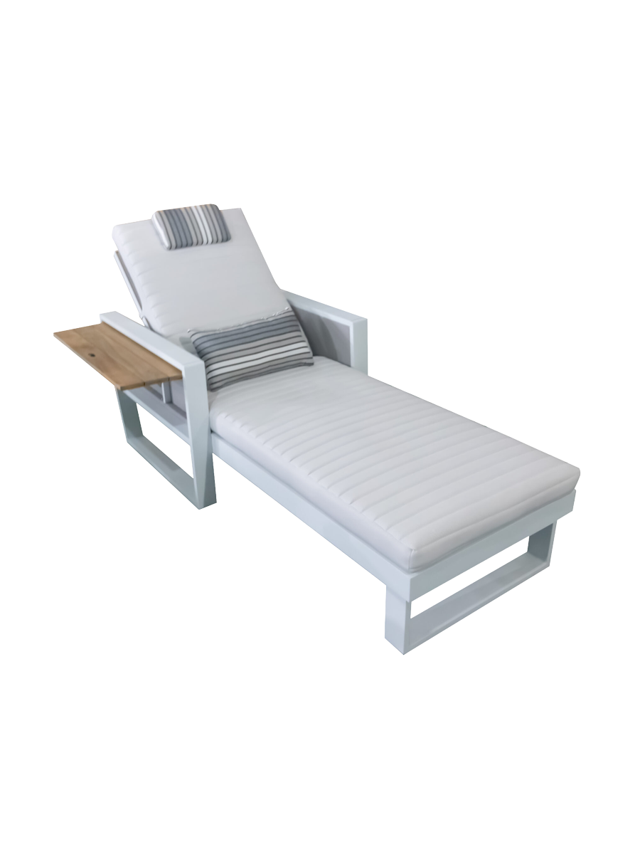 
Ensemble de 3 chaises longues de jardin « York » - Blanc