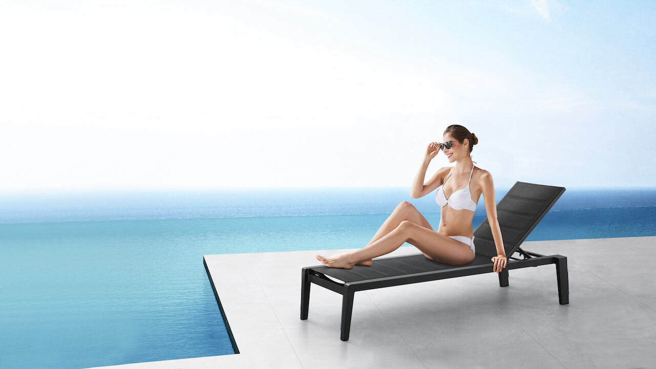 
Premium Garden Lounger "Emoti" - Black