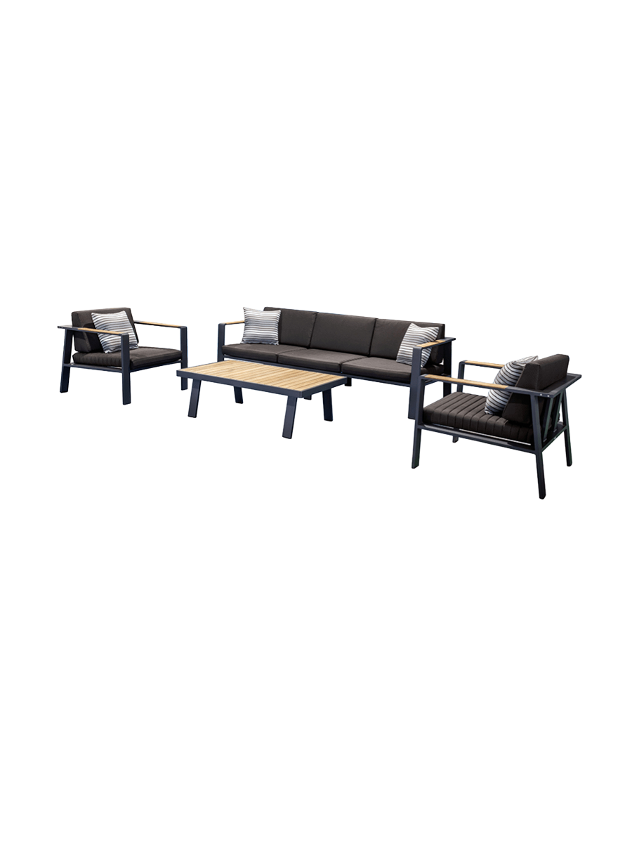 
Premium Garden Lounge Set "Nofi", 5 Seater - Black