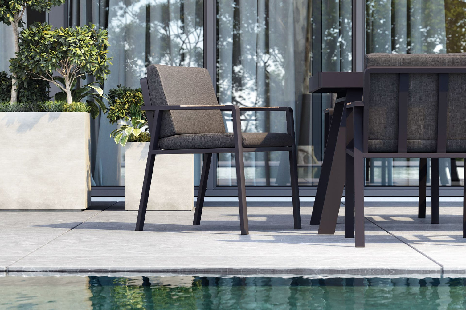 
Premium Outdoor Dining Set "Nofi" 8+1 - Black
