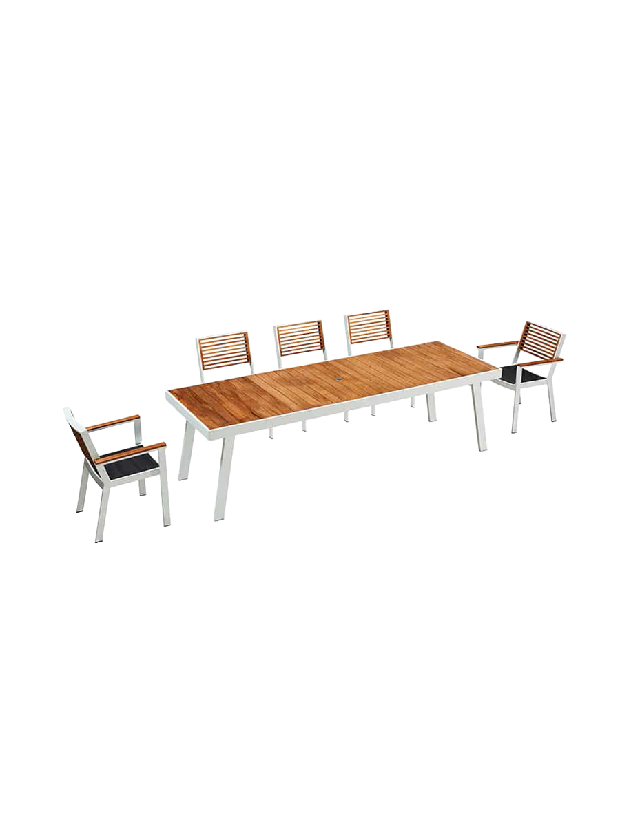 
Ensemble repas d'extérieur XL Premium "York" 10+1 - Blanc