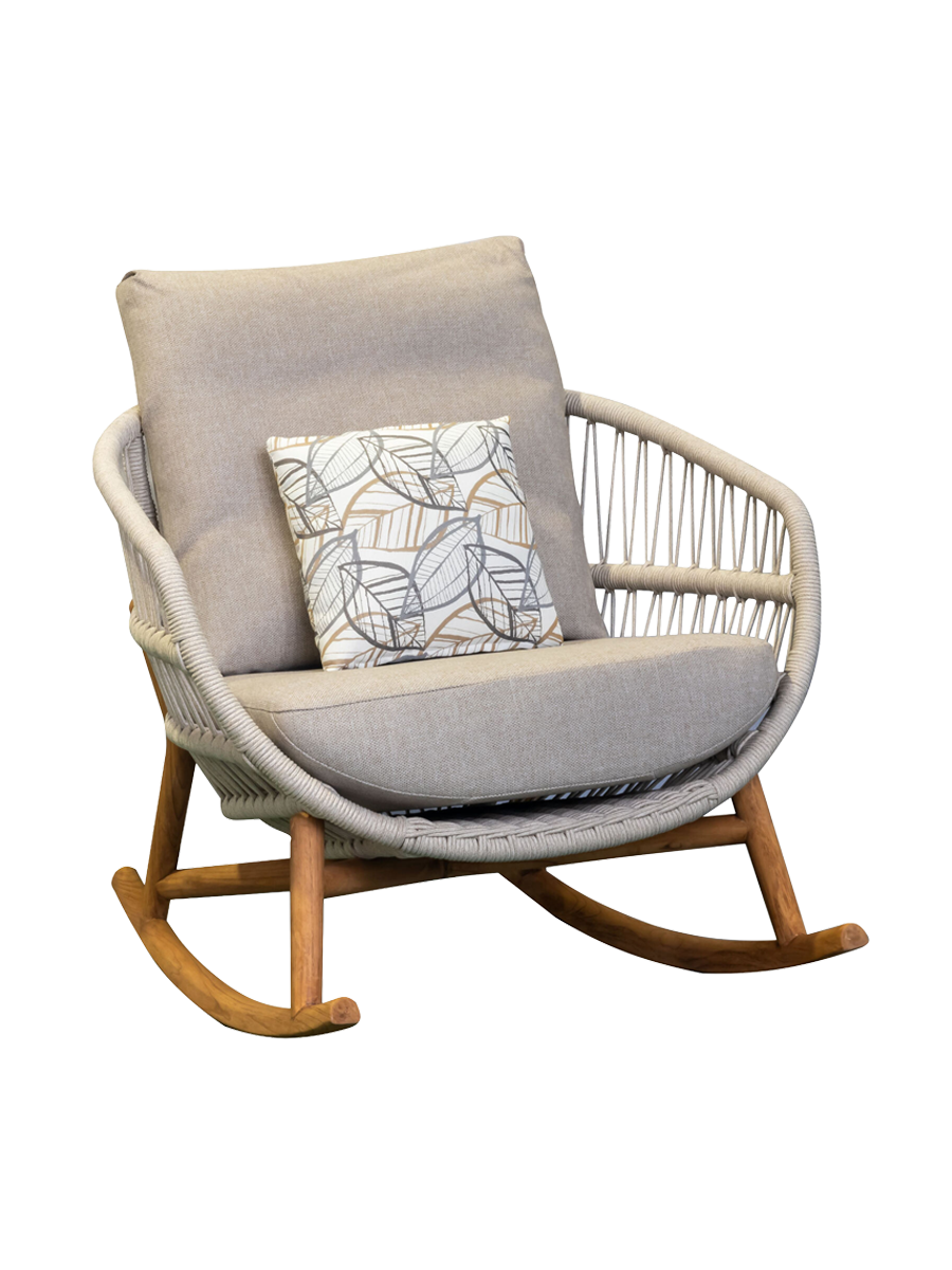
Fauteuil à bascule d'extérieur premium « Vasca » - Gris taupe clair