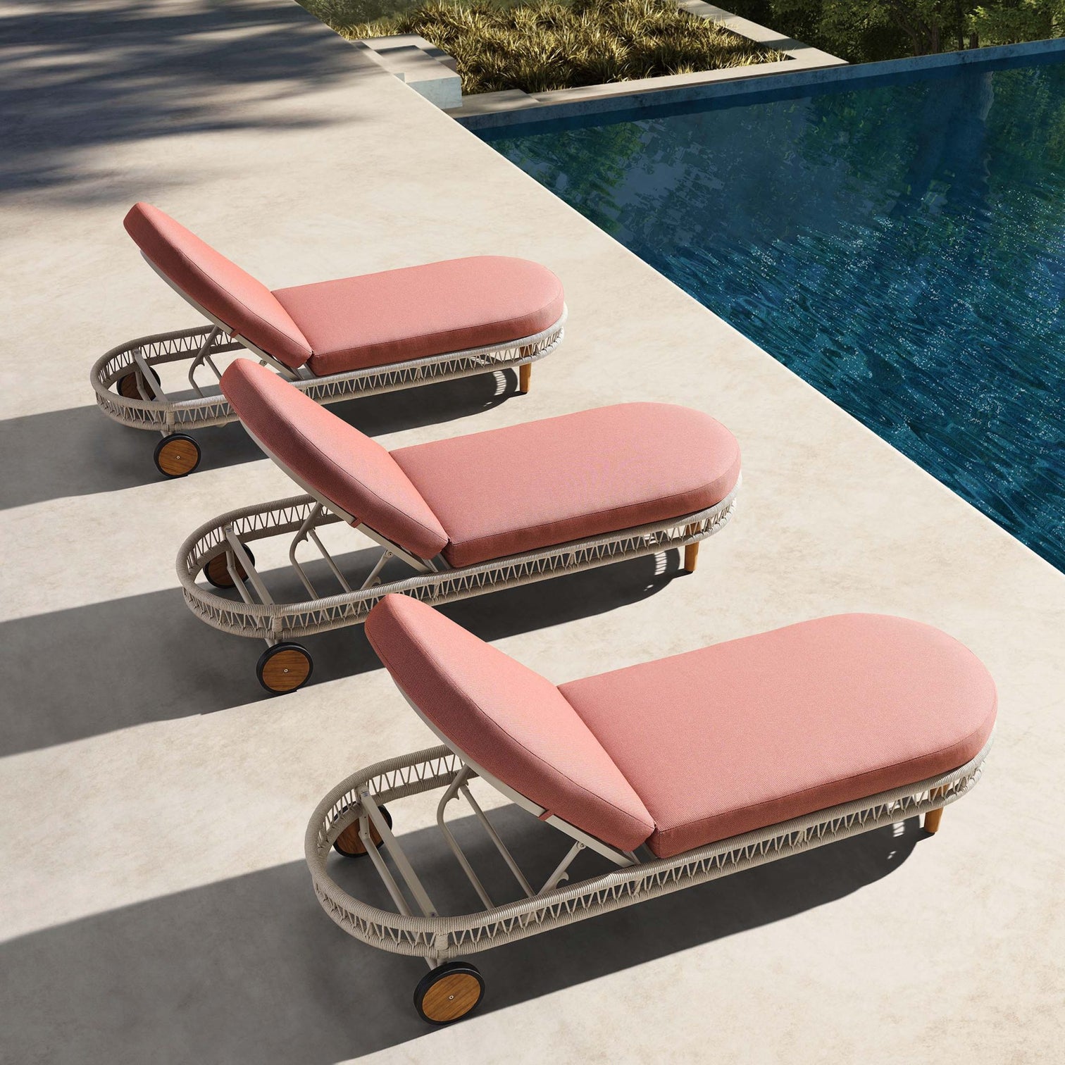 
Chaise longue de jardin « Vasca » de qualité supérieure - Gris taupe clair
