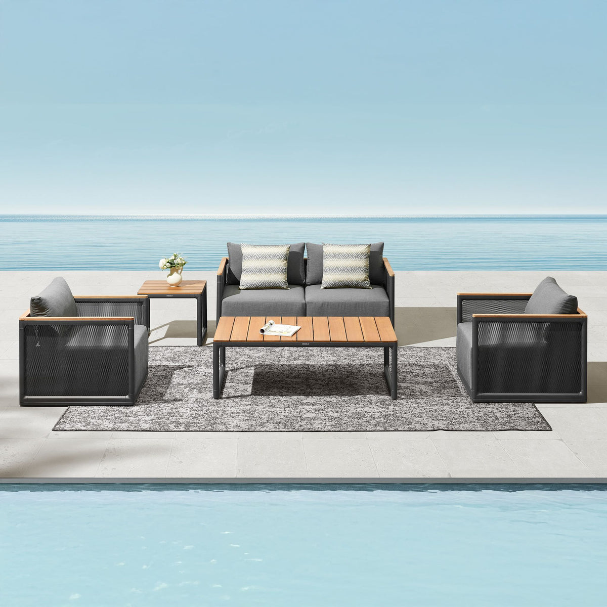 
5-teiliges Premium Gartenlounge-Set „Haven“ - 4 Sitzplätze