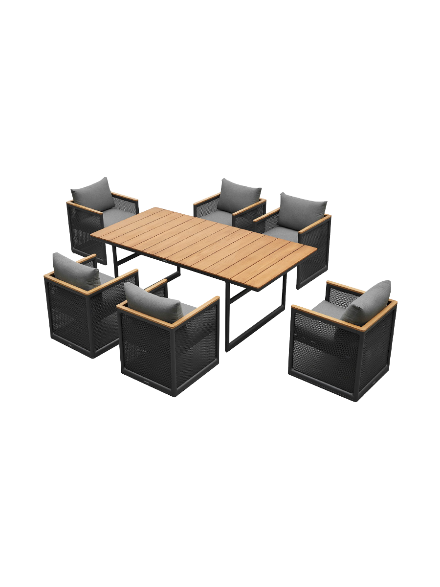 
Ensemble repas d'extérieur Premium « Haven » 6+1