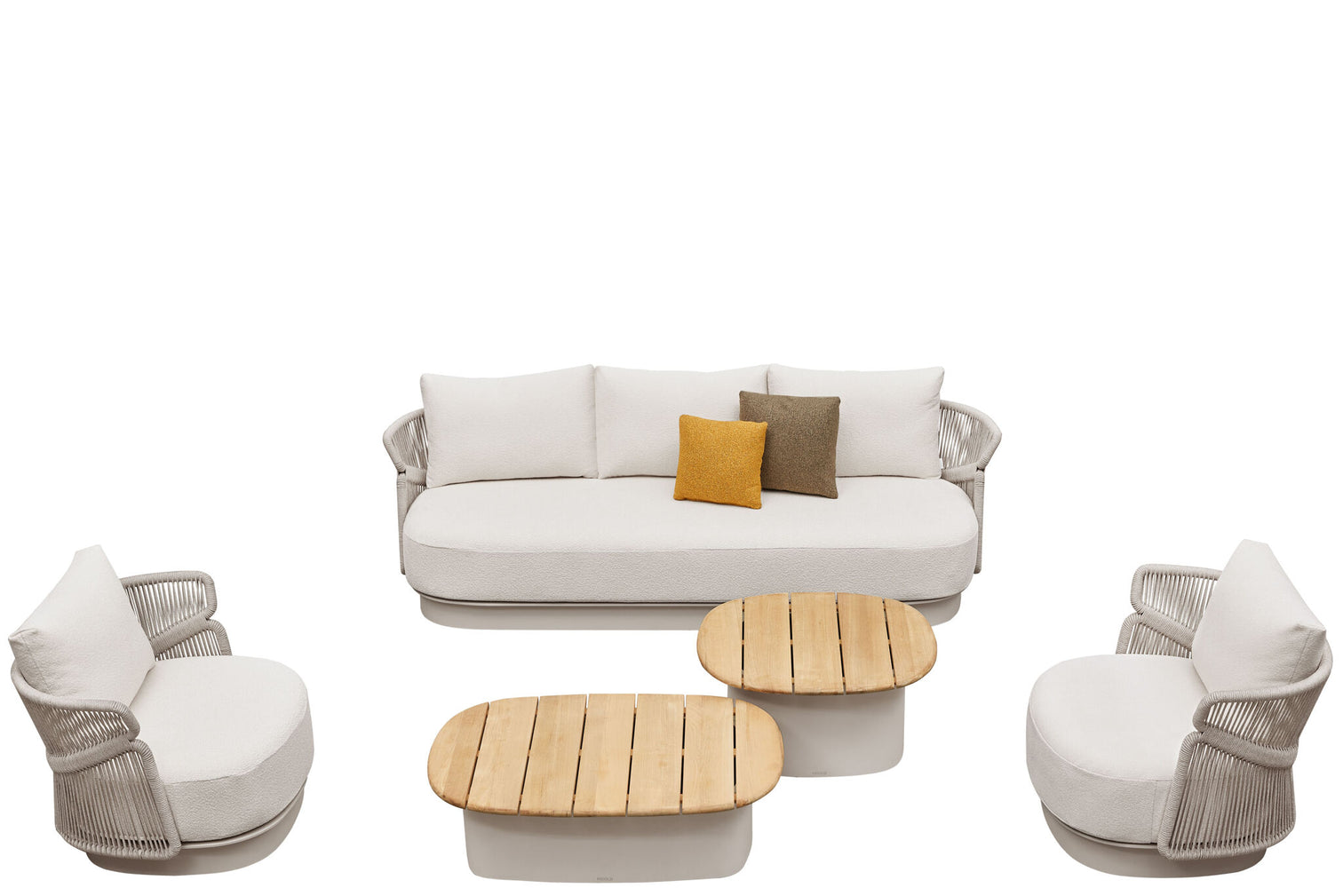 
6-teiliges Premium Gartenlounge-Set „Aio“ - Taupe/Ecru