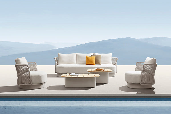 
6-teiliges Premium Gartenlounge-Set „Aio“ - Taupe/Ecru