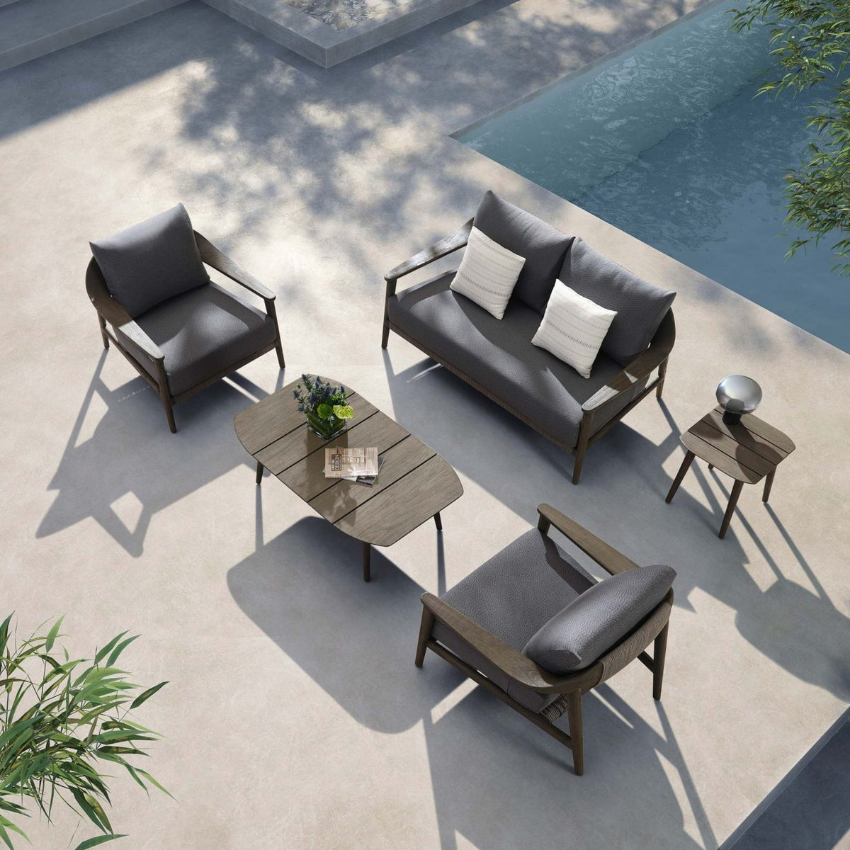 
4-teiliges Premium Gartenlounge-Set „Leo“, 4 Sitzplätze