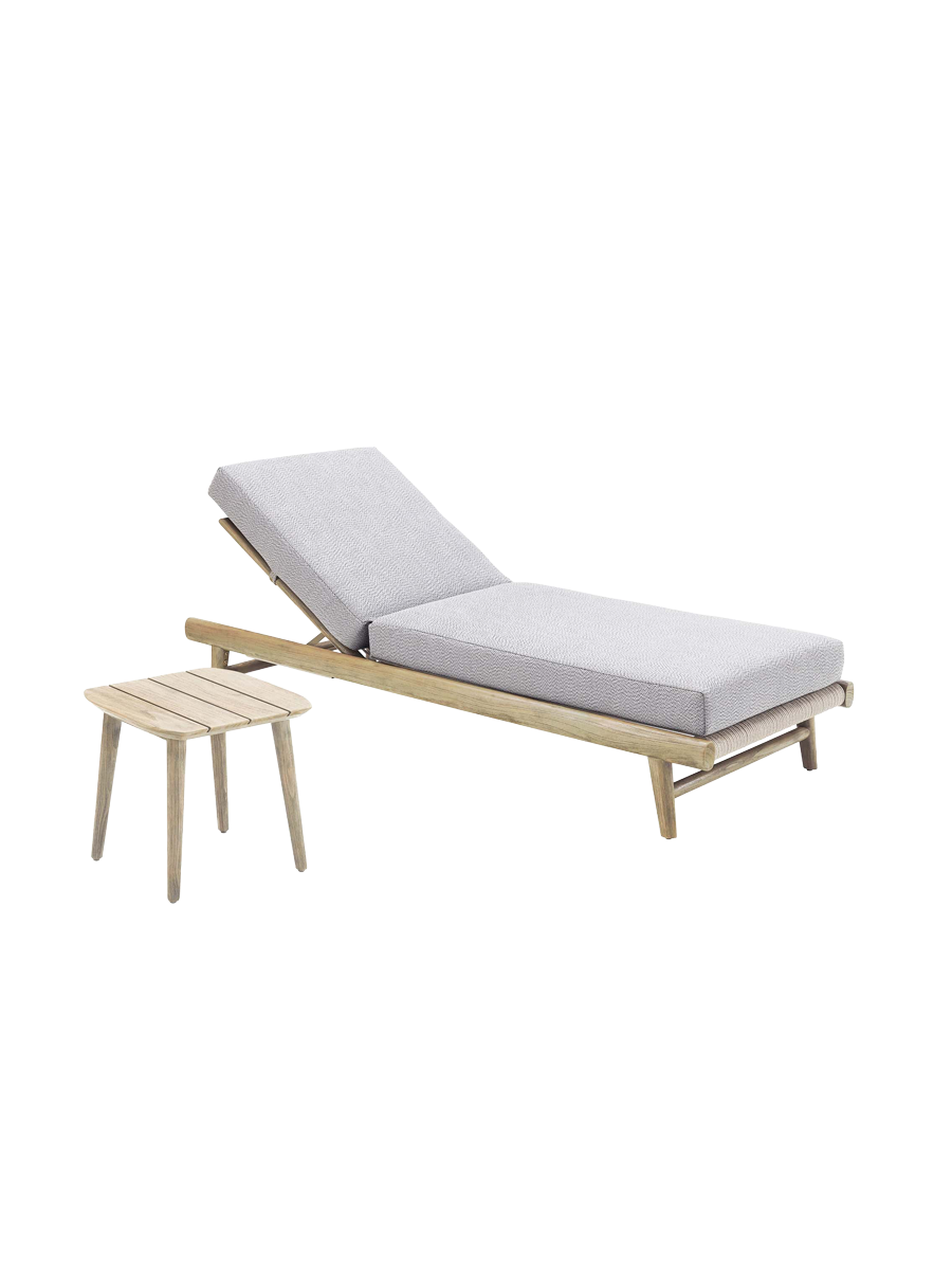 
Chaise longue de jardin « Leo » haut de gamme avec table d'appoint - Fahren ; Brun, Référence : Gris