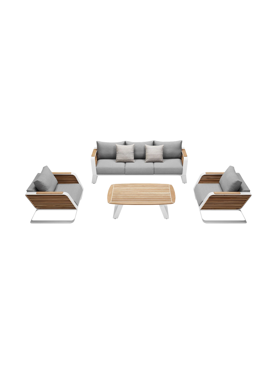 
Ensemble lounge de jardin premium 4 pièces « Wing », 5 places