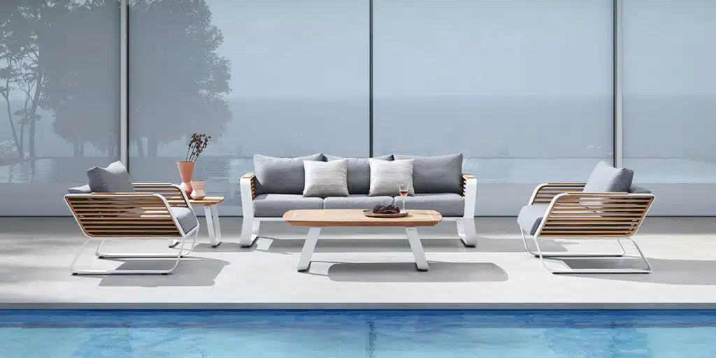 
Ensemble lounge de jardin premium 4 pièces « Wing », 5 places