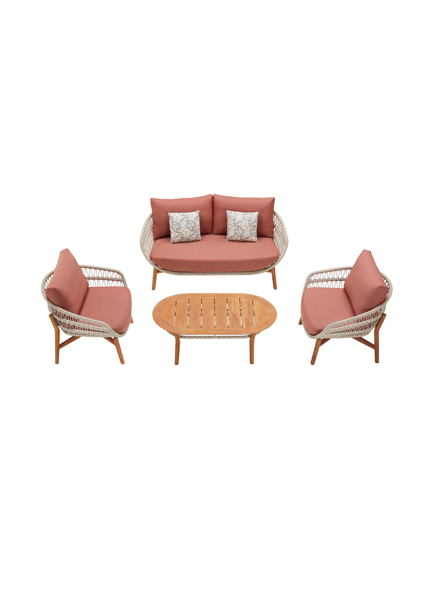 
4-piece Premium Garden Lounge Set "Vasca" - 4 Seats - Terracotta