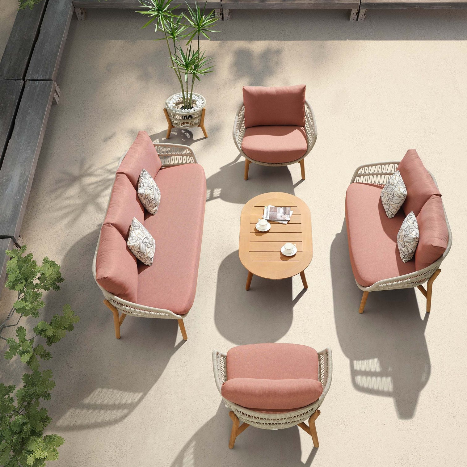 
4-piece Premium Garden Lounge Set "Vasca" - 4 Seats - Terracotta