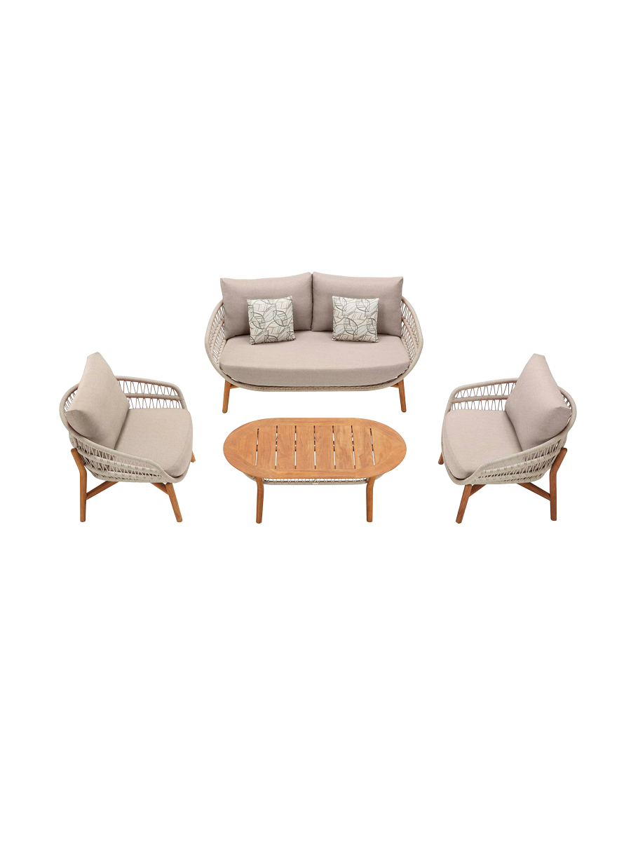 
4-piece Premium Garden Lounge Set "Vasca" - 4 Seats - Light Taupe