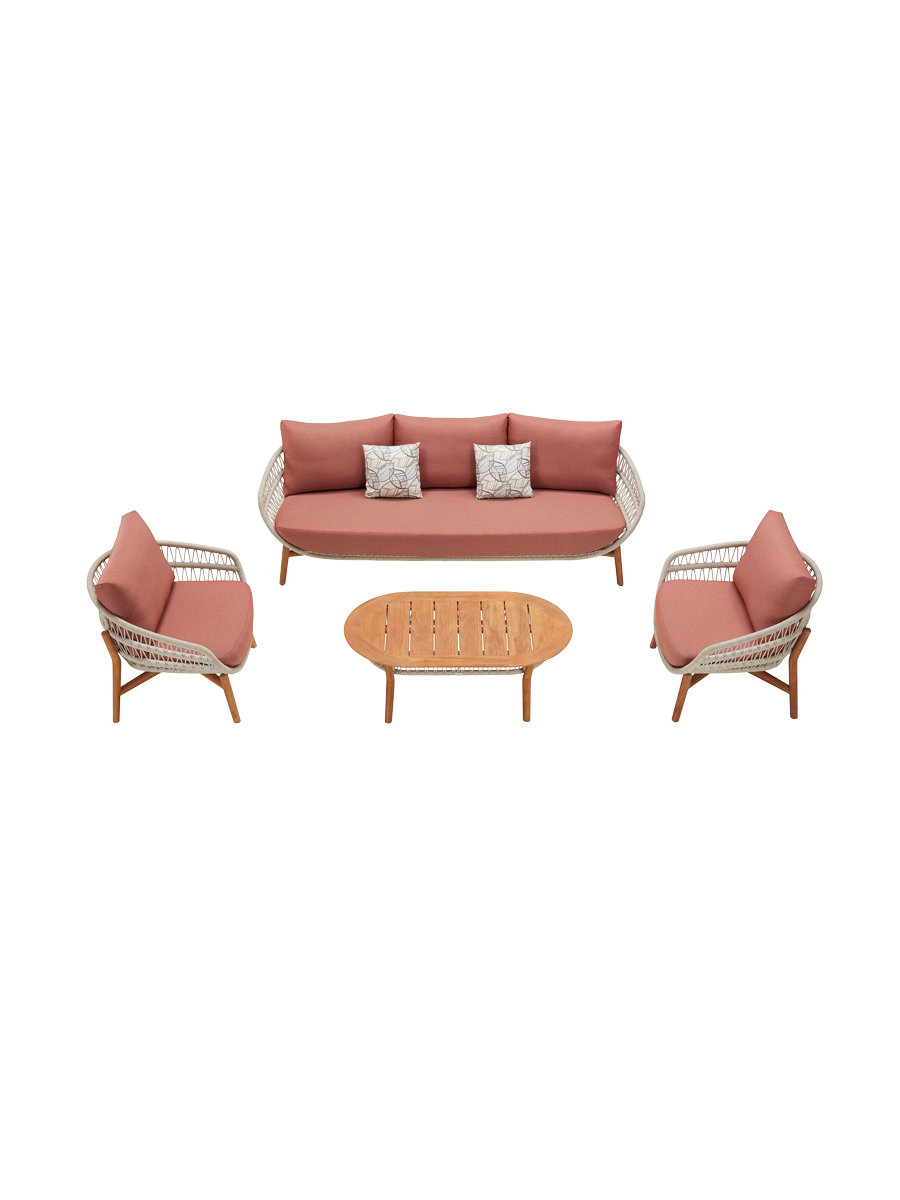 
4-piece "Vasca" Premium Garden Lounge Set - 5 Seater - Terracotta