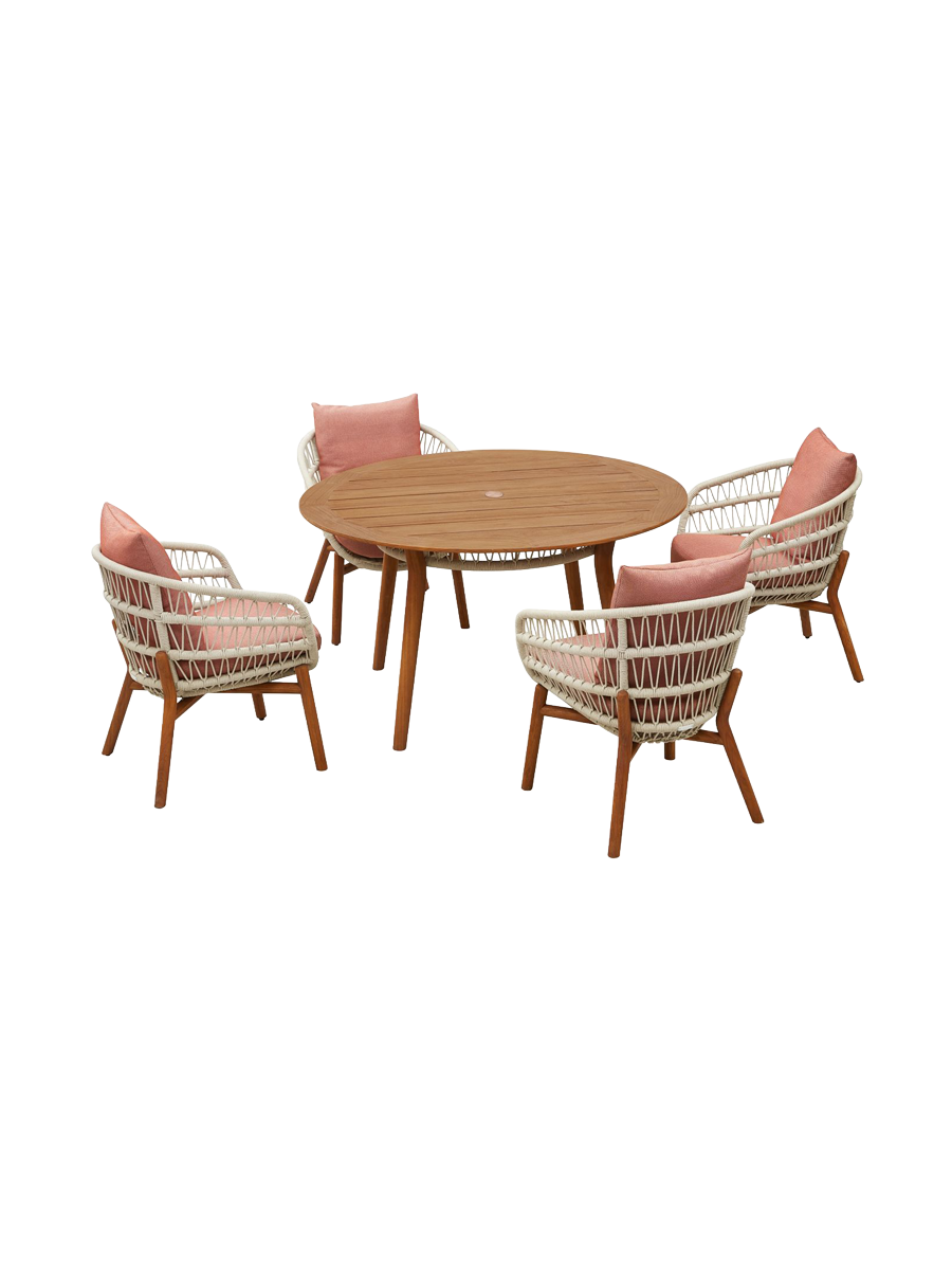 
Ensemble repas d'extérieur premium « Vasca » 4+1 - Terre cuite