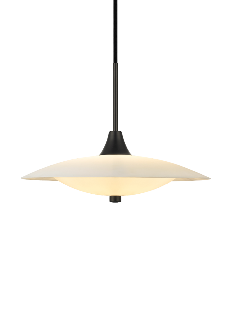 
Designer Pendant Lamp "Baroni" - Opal, Black / ø 35cm